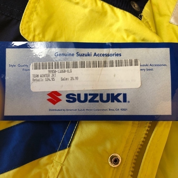 Team Suzuki Vintage Official Jacket Coat Yellow Racing Full Zip Men's XL NWT - Picture 5 of 8
